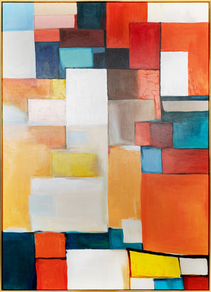 Abstraktes Acrylbild Geometrisch Handgemalt Modern