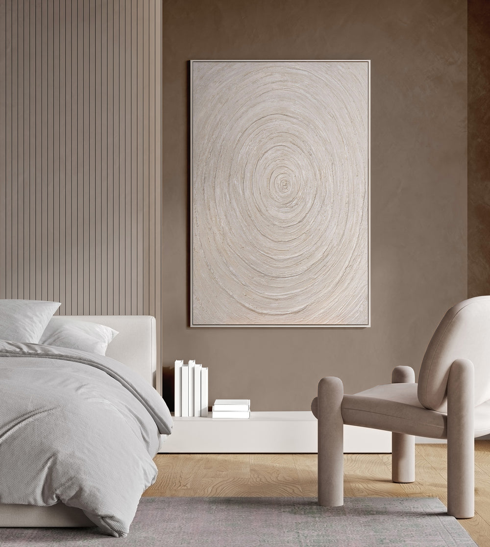 Tableaux abstraits beige – Peinture à la texture moderne "Les Échos du Temps"