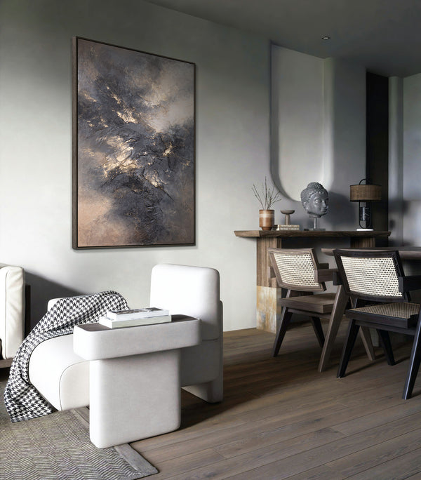 Peinture abstraite "Himmelsglühen" avec texture – Art moderne sur toile