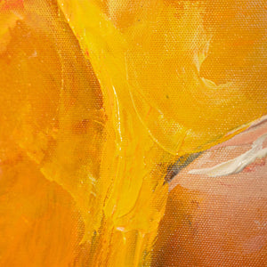 Handgemaltes Leinwandbild Naturfarben – Abstraktes Gemälde mit Rahmen „Herbsttanz“