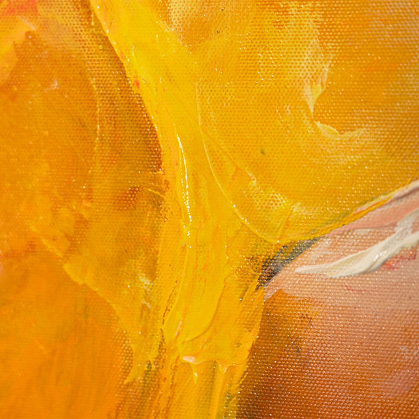 Handgemaltes Leinwandbild Naturfarben – Abstraktes Gemälde mit Rahmen „Herbsttanz“