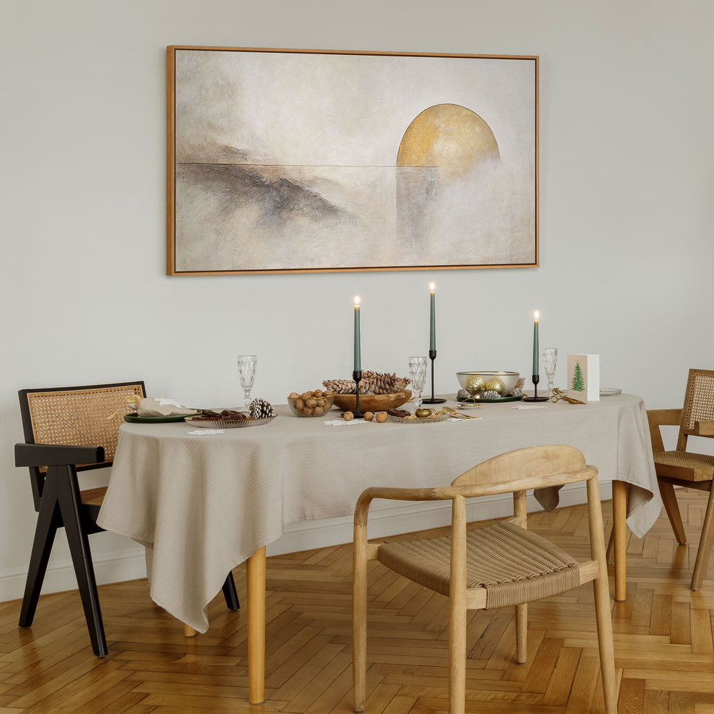 Peinture acrylique peinte à la main sur toile « Ligne d'horizon » – Décoration murale moderne pour salon