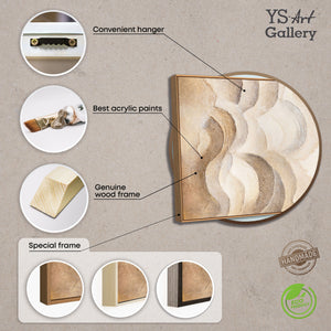 Peinture moderne aux tons naturels – Tableau encadré peint à la main « Horizon Layers »