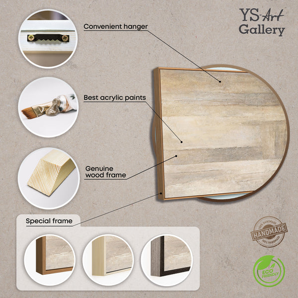 Peinture acrylique abstraite sur toile, dans les tons beige-gris « Verticales du temps »