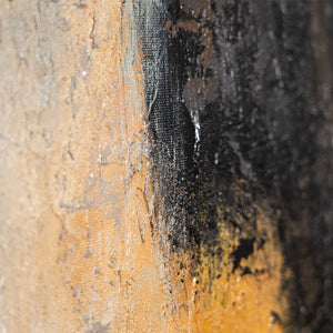 Tableau acrylique encadré « Transitions de lumière » – Art mural abstrait bleu et or