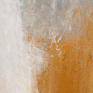 Tableau abstrait encadré - Art mural moderne beige, bleu et or « Transitions de lumière »