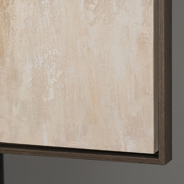 Tableau acrylique encadré « Transitions de lumière » – Art mural abstrait bleu et or