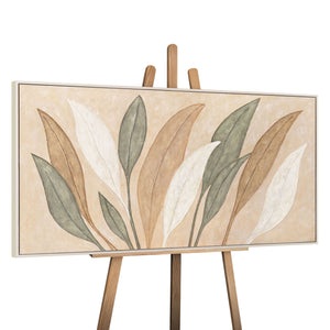 Peinture abstraite sur toile "Danse des Feuilles" – Art mural peint à la main, motif naturel