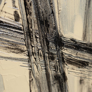 Tableau sur toile peint à la main « Parallèles et intersections » – Décoration murale abstraite et moderne