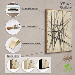 Tableau sur toile peint à la main « Parallèles et intersections » – Décoration murale abstraite et moderne