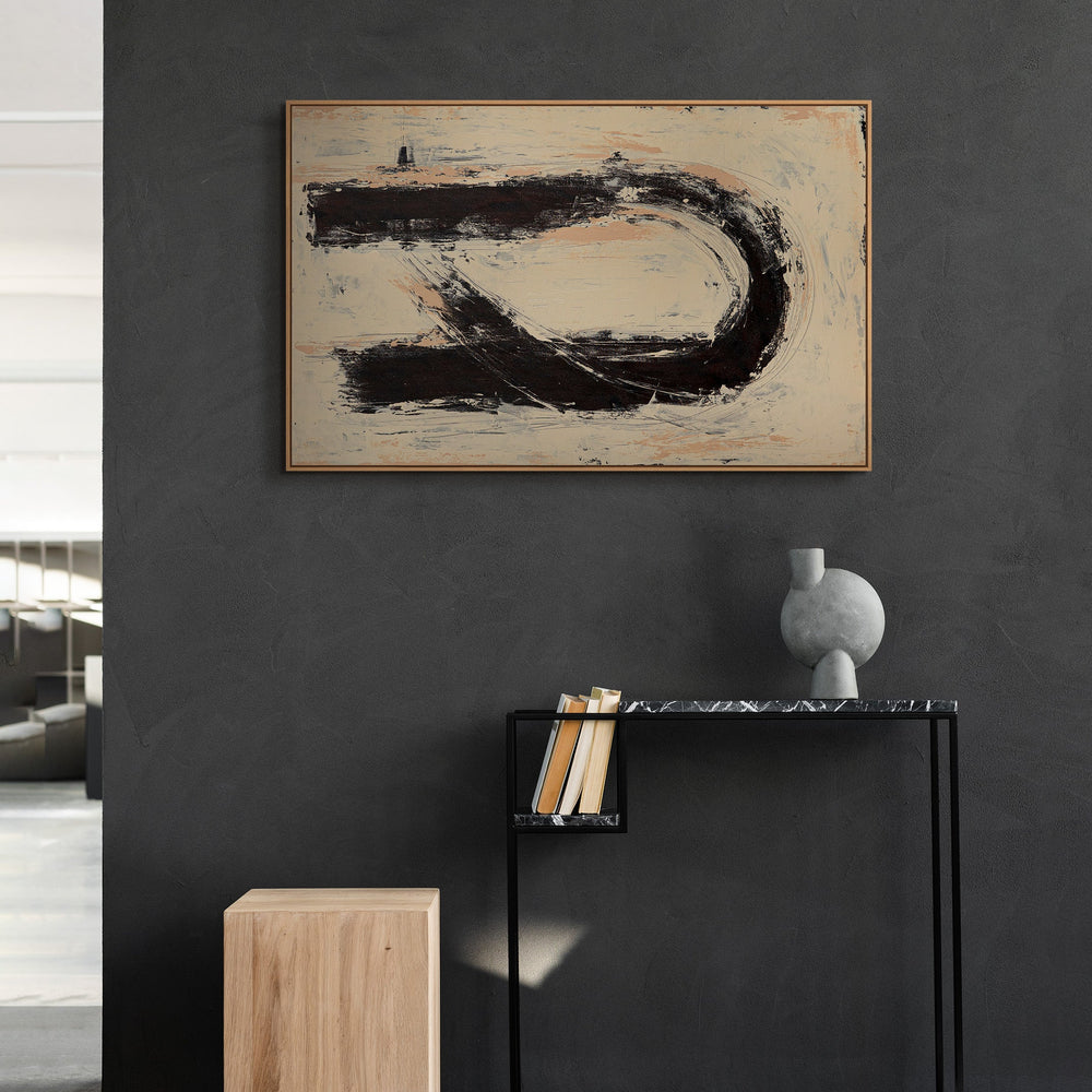 Peinture abstraite et structurale jouant sur les contrastes – Œuvre intemporelle sur toile « Le silence entre les lignes »