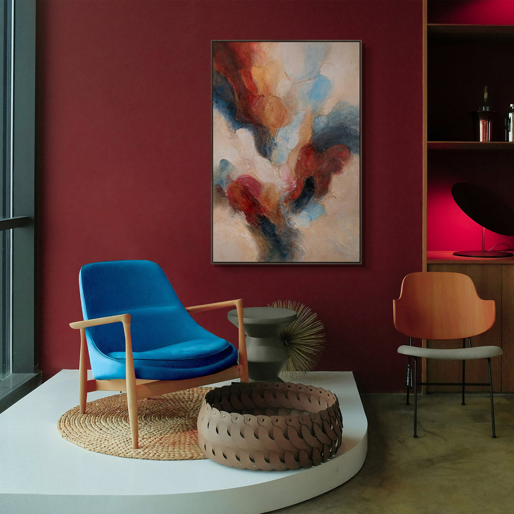 Tableau abstrait encadré « Musique en couleurs » – Peinture à la main sur toile