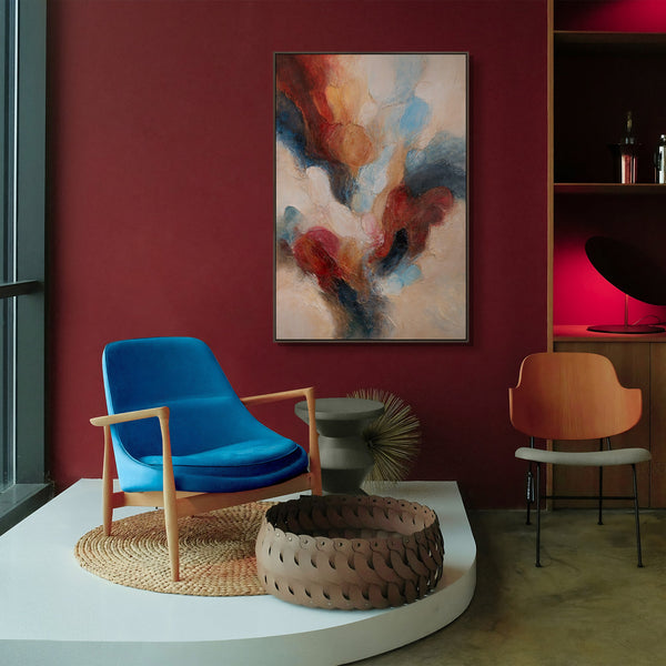 Tableau abstrait encadré « Musique en couleurs » – Peinture à la main sur toile