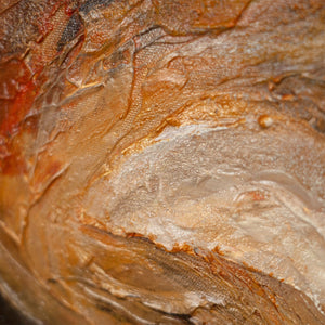 Modernes abstraktes Acrylbild in Braun Gold – Struktur Wandkunst mit Rahmen „Blitz der Ewigkeit“