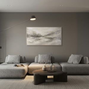 Peinture encadrée « Distance nébuleuse » – Art abstrait moderne