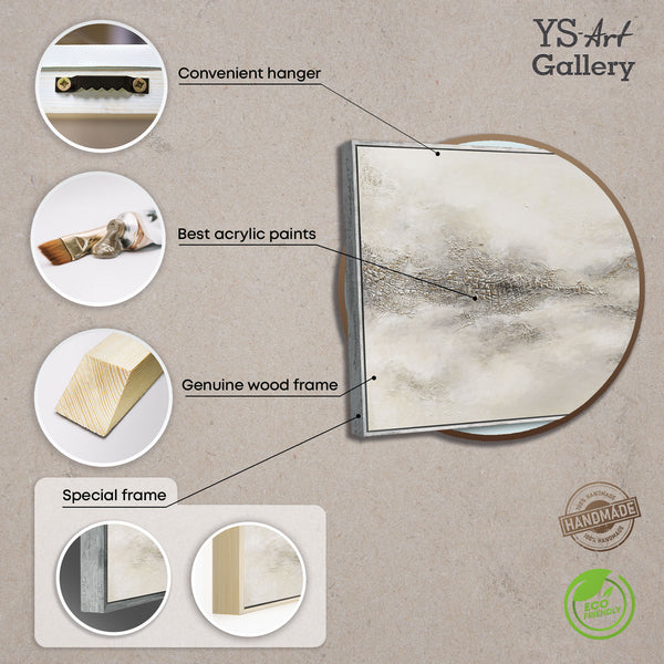 Peinture encadrée « Distance nébuleuse » – Art abstrait moderne