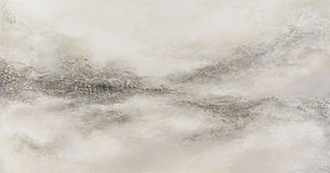 Peinture encadrée « Distance nébuleuse » – Art abstrait moderne