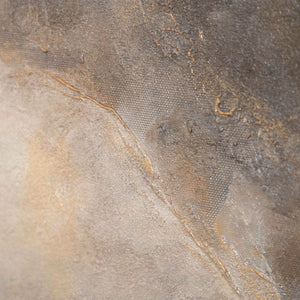 Toile encadrée « Lueur dans les nuages » – Fleurs abstraites aux tons dorés