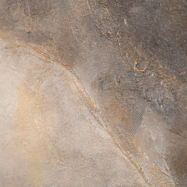 Toile encadrée « Lueur dans les nuages » – Fleurs abstraites aux tons dorés