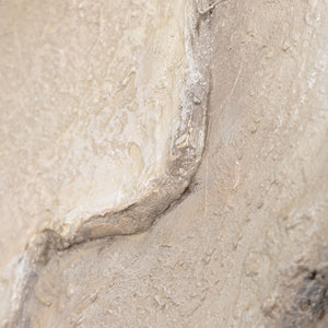 Abstraktes Acrylbild in Beige Grau in Rahmen – Struktur Wandkunst „Spuren der Zeit“