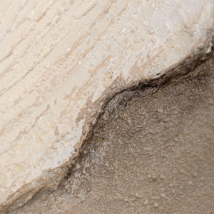 Abstraktes Acrylbild in Beige Grau in Rahmen – Struktur Wandkunst „Spuren der Zeit“