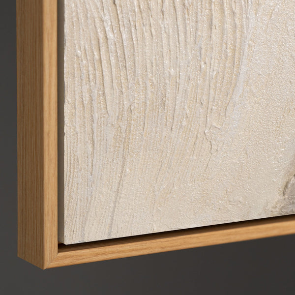 Abstraktes Acrylbild in Beige Grau in Rahmen – Struktur Wandkunst „Spuren der Zeit“