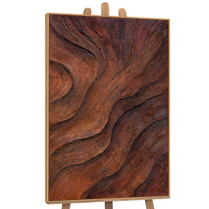 Tableau abstrait peint à la main « Souffle de l'arbre » - peinture acrylique avec cadre