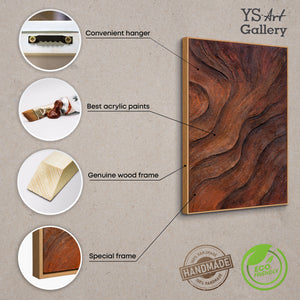 Tableau abstrait peint à la main « Souffle de l'arbre » - peinture acrylique avec cadre