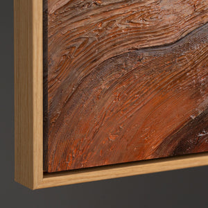 Tableau abstrait peint à la main « Souffle de l'arbre » - peinture acrylique avec cadre