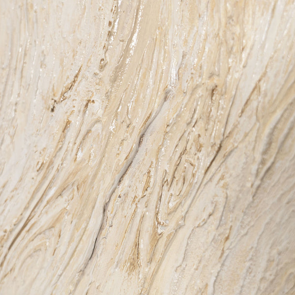 Tableau encadré « Ruisseau d'arbres » – Art abstrait dans les tons beige et crème