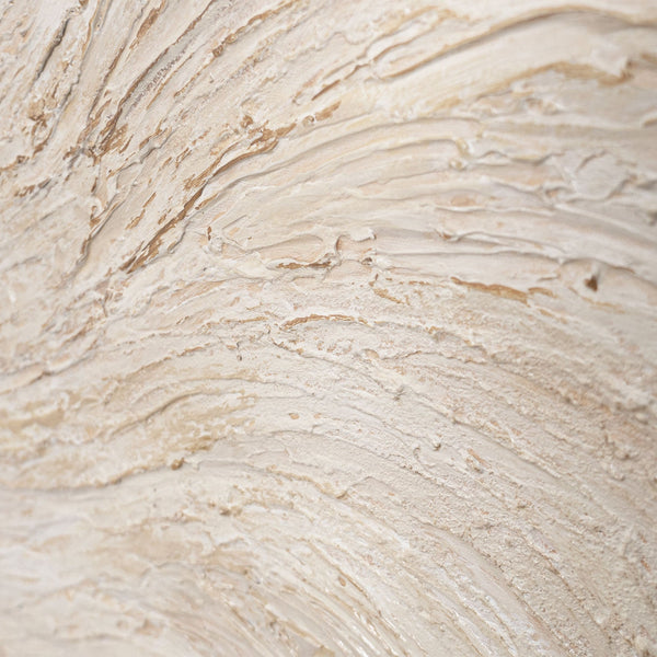 Tableau encadré « Ruisseau d'arbres » – Art abstrait dans les tons beige et crème