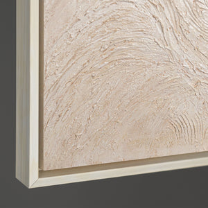 Tableau encadré « Ruisseau d'arbres » – Art abstrait dans les tons beige et crème