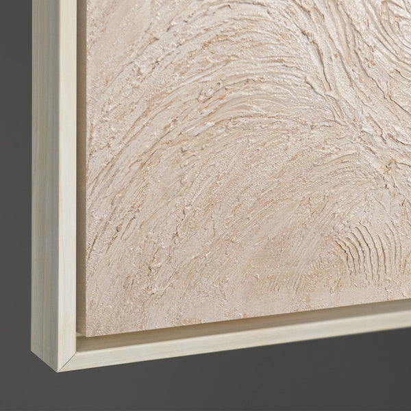 Tableau encadré « Ruisseau d'arbres » – Art abstrait dans les tons beige et crème