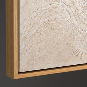 Tableau encadré « Ruisseau d'arbres » – Art abstrait dans les tons beige et crème