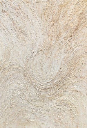 Tableau encadré « Ruisseau d'arbres » – Art abstrait dans les tons beige et crème