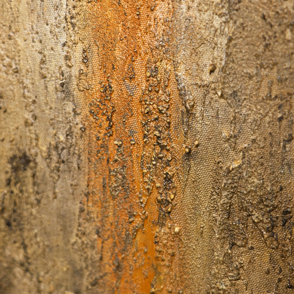 Abstraktes Gemälde in Graurahmen „Tiefe der Zeit“ auf Leinwand