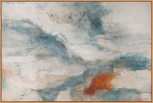 Abstraktes Leinwandbild im Rahmen „Warme Flüstern“ für Wohnzimmer