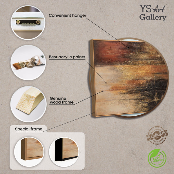 Abstraktes Gemälde auf Leinwand im Rahmen „Vertikalen der Zeit“