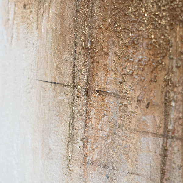 Handgemaltes abstraktes Leinwandbild im Rahmen „Honigdunst“