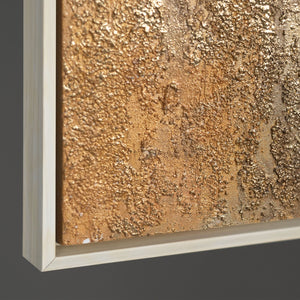 Handgemaltes abstraktes Leinwandbild im Rahmen „Honigdunst“