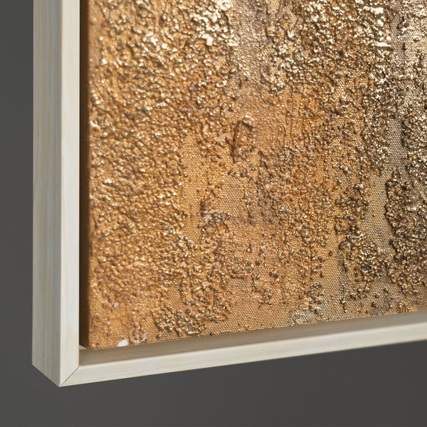 Handgemaltes abstraktes Leinwandbild im Rahmen „Honigdunst“