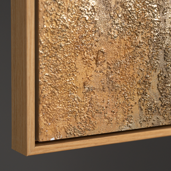 Handgemaltes abstraktes Leinwandbild im Rahmen „Honigdunst“