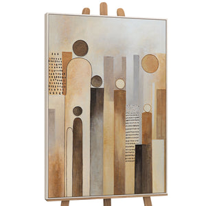 Tableau abstrait sur toile « Cité des figures » – Tableau moderne pour le salon