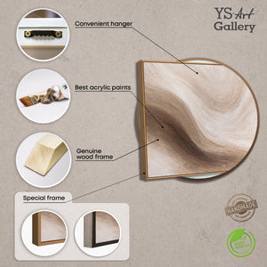 Abstraktes Gemälde im Rahmen für Wohnzimmer in Beigetönen „Wüstes Flüstern“