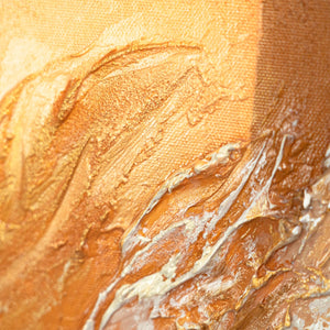 Abstraktes Leinwandbild im Rahmen „Harmonie der Formen“ in warmen Tönen