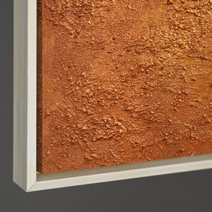 Abstraktes Leinwandbild im Rahmen „Harmonie der Formen“ in warmen Tönen