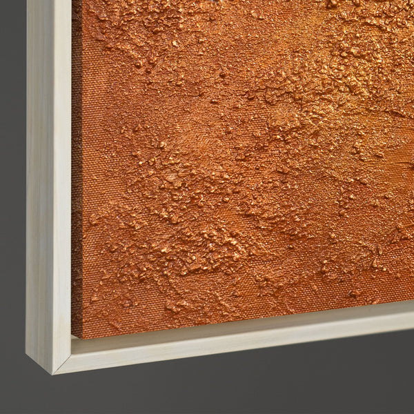 Abstraktes Leinwandbild im Rahmen „Harmonie der Formen“ in warmen Tönen