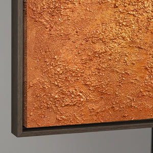 Abstraktes Leinwandbild im Rahmen „Harmonie der Formen“ in warmen Tönen