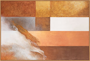 Abstraktes Leinwandbild im Rahmen „Harmonie der Formen“ in warmen Tönen