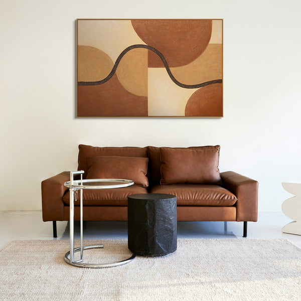 Peinture géométrique abstraite peinte à la main « Entrelacement de formes », encadrée